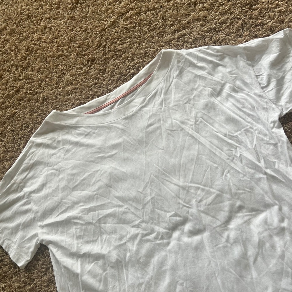 Boden Supersoft White Short Sleeve Tee Boxy Relaxed Fit T-Shirt Womens XL